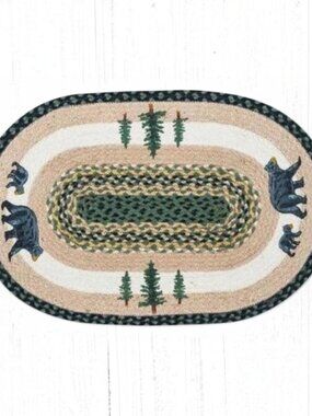 Bear Timbers Oval Braided Rug 20 x 30 by Earth Rugs